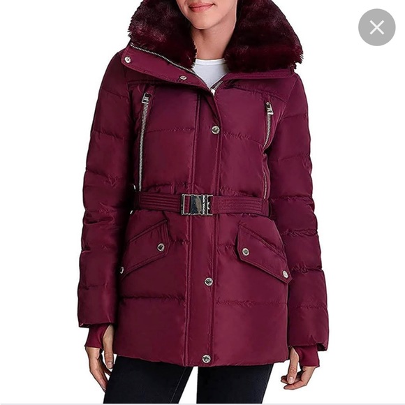 Michael kors mis length down jacket ruby color - Picture 1 of 3